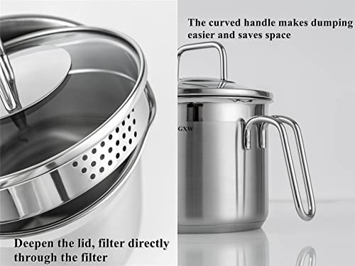 1.5 Quart Stainless Steel Saucepan with Pour Spout and Glass Lid U692