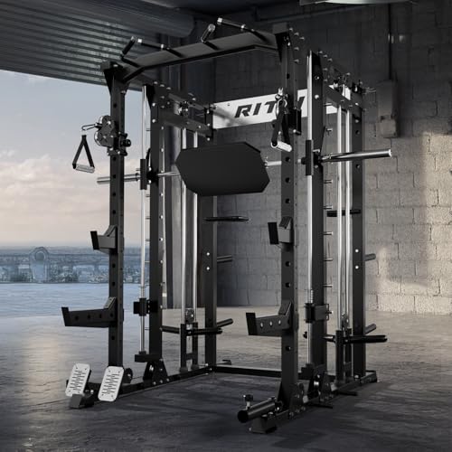 All-in-One Smith Machine with Power Cage and Cable Crossover System R8408