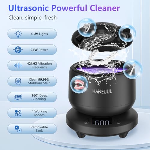 Ultrasonic Retainer Cleaner with 4 Modes (White) E809