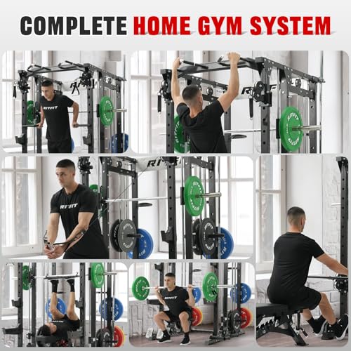 All-in-One Smith Machine with Power Cage and Cable Crossover System R8408