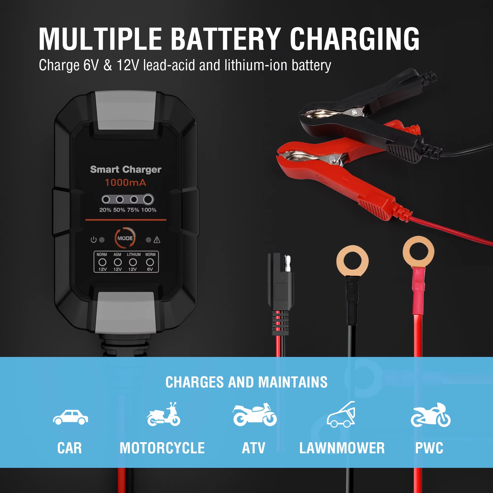 6V/12V 1A Trickle Charger Battery Maintainer K9488