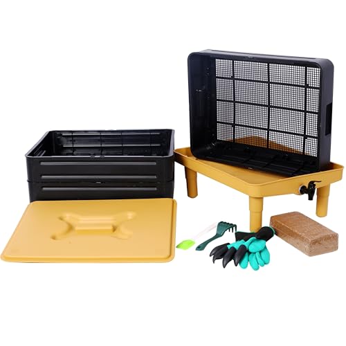 3 Tray Worm Composter, 65L, Yellow and Black J612048