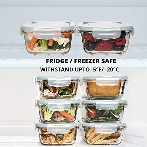 Large Glass Food Storage Containers with Lids, BPA Free J731