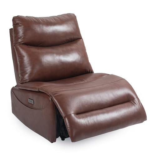 Genuine Leather Electric Power Recliner Chair with USB Charge Ports, 33.5'' Extra Large Width H49120
