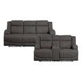 Chocolate Microfiber 2-Piece Manual Reclining Sofa Set M1767