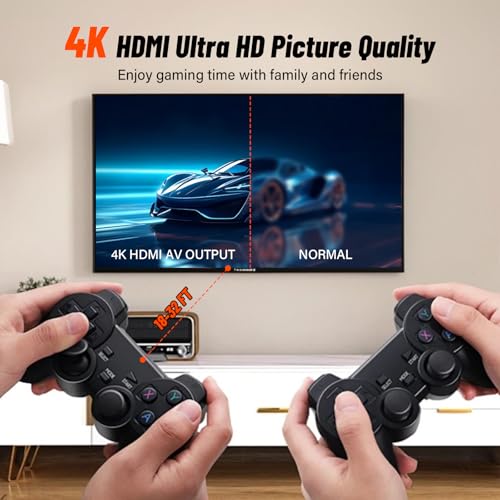 Retro Gaming Console with 30000+ games, 4K HDMI Output, dual 2.4GHz wireless controllers M73474
