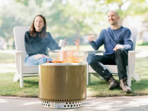19.5 Inch Smokeless Stainless Steel Fire Pit with Stand and Removable Ash Pan P8131