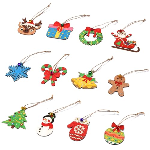 96 Pcs Unfinished Wood Slices Christmas Ornaments V37234