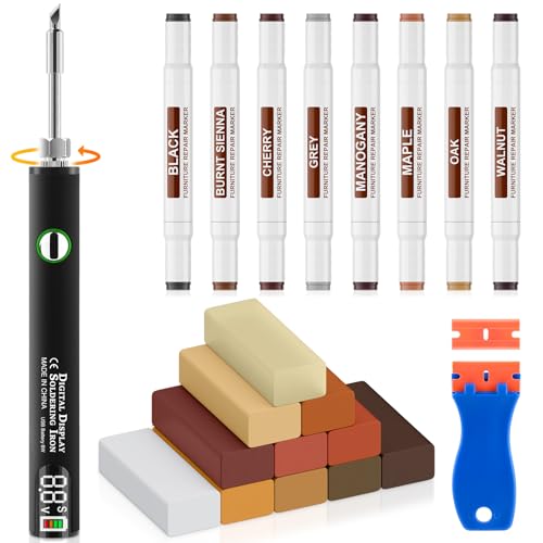 11 Colors Hardwood Wax 8 Colors Dual Tip Furniture Touch Up Markers Floor Repair Kit W96389