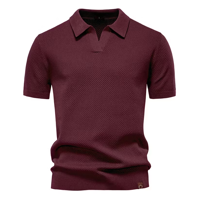 Men's Business Seagull Collar Wool Polo Shirt
