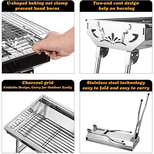 Stainless Steel Folding Portable BBQ Tool Kits (Large) O358