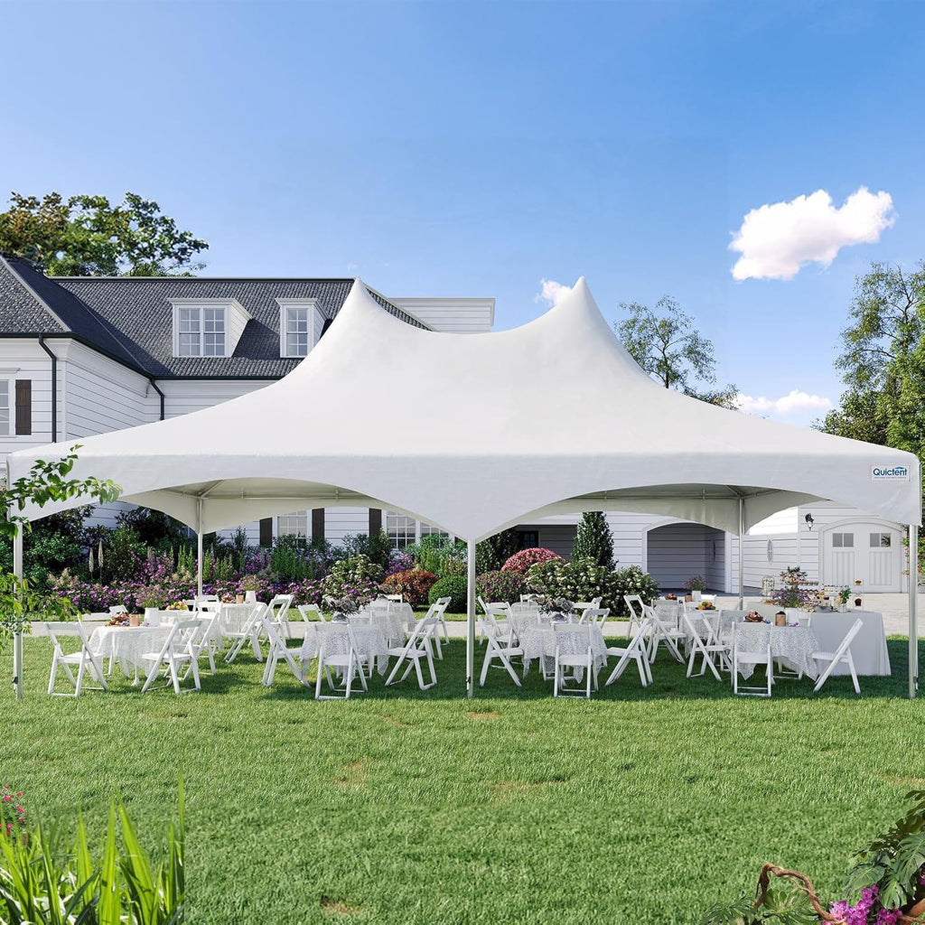 20x30ft White Vinyl Party Tent Canopy Gazebo Q612403