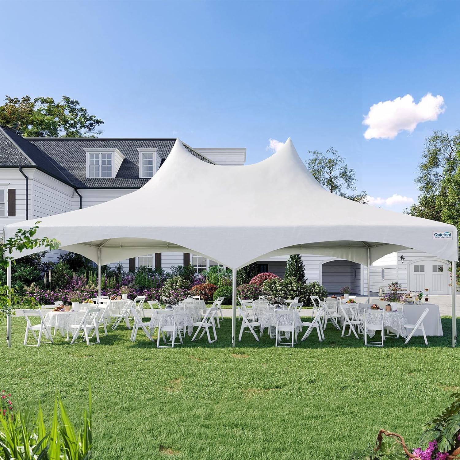 20x30ft White Vinyl Party Tent Canopy Gazebo Q612403