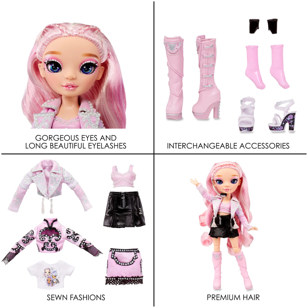 Pink Lavender Fashion Doll with 2 Designer Outfits and Microphone Headset E37798