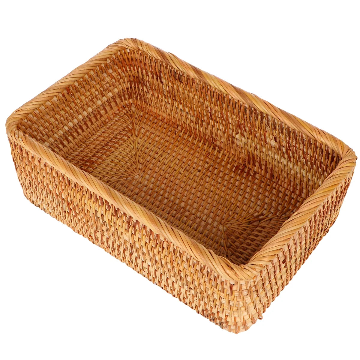 Wicker Basket with Lid Storage Boxes Q69610