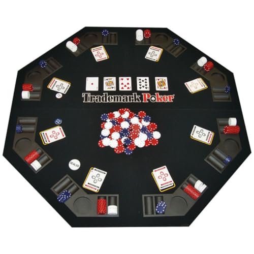 Foldable Poker Table Topper with Carry Case, 300 Poker Chips, 2 Decks of Cards, Dealer and Blind Buttons Z82394