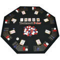 Foldable Poker Table Topper with Carry Case, 300 Poker Chips, 2 Decks of Cards, Dealer and Blind Buttons Z82394