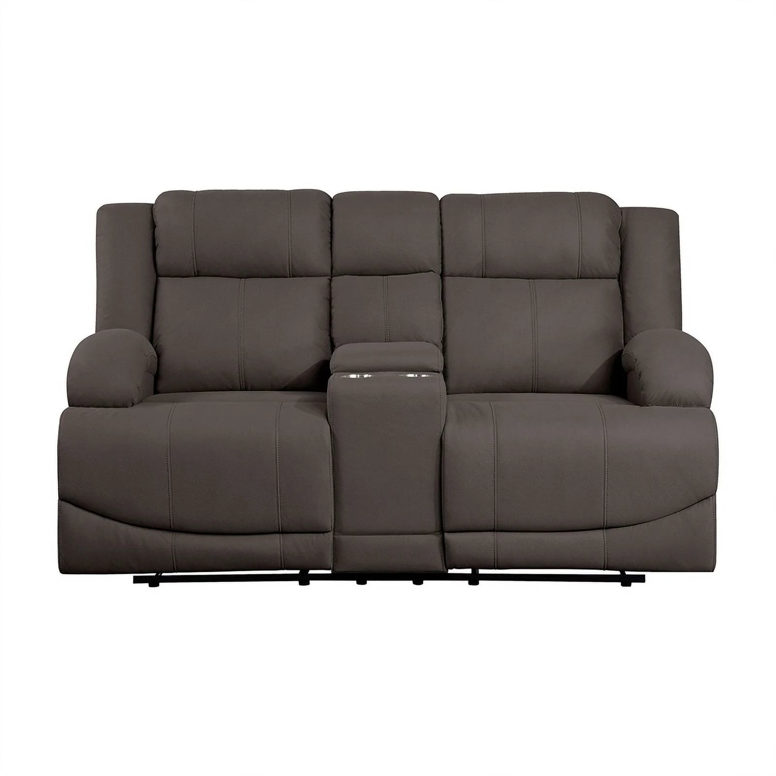 Chocolate Microfiber 2-Piece Manual Reclining Sofa Set M1767