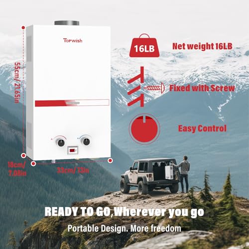 10L 2.6GPM Portable Propane Tankless Water Heater F205