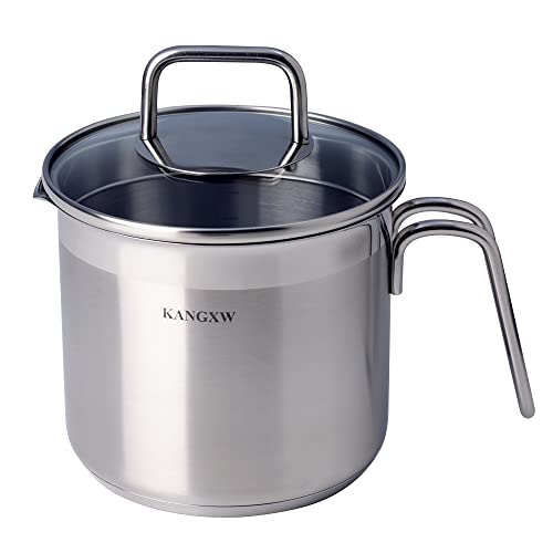 1.5 Quart Stainless Steel Saucepan with Pour Spout and Glass Lid U692