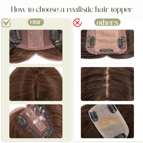 Medium Brown 10 Inch 100% Remy Human Hair Topper Q926