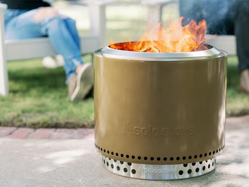 19.5 Inch Smokeless Stainless Steel Fire Pit with Stand and Removable Ash Pan P8131