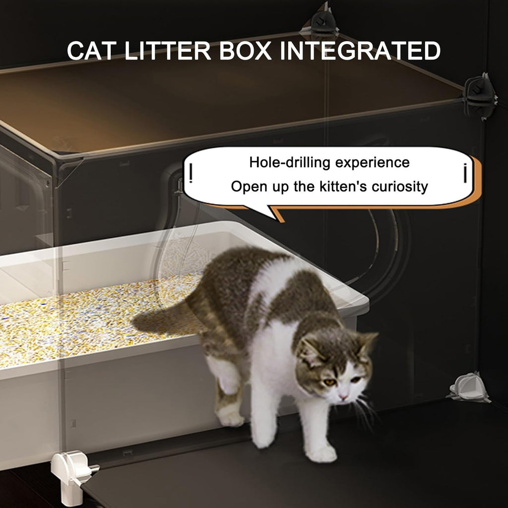2-Tier Large Cat Cage with Litter Box and Wheels E30206