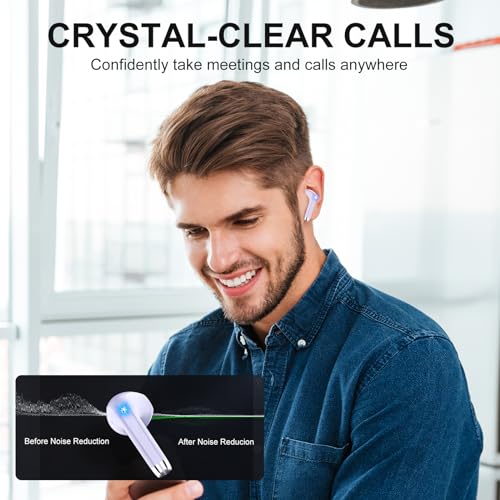 Blue Wireless Earbuds with LED Power Display IPX7 Waterproof V53430