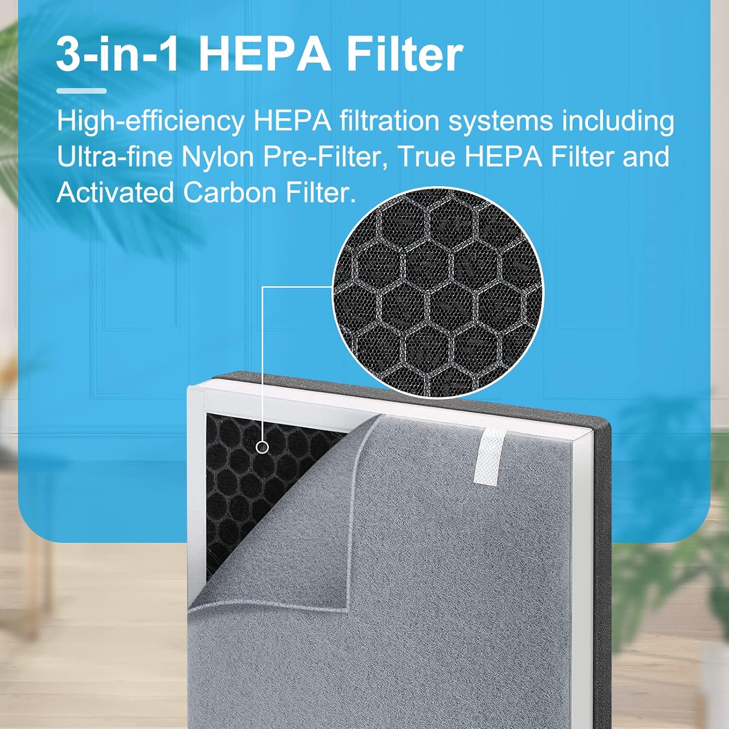 4 Pack H13 True HEPA Replacement Filter J8136