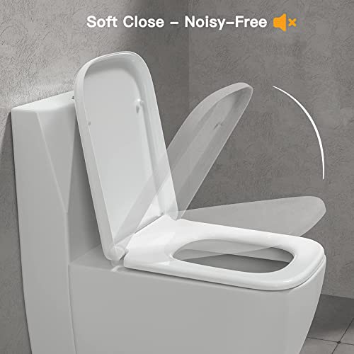 Square Toilet Seat with Quick-Release Hinges T80706
