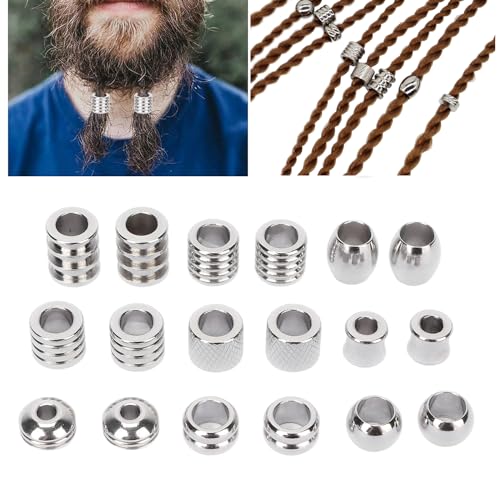 18pcs Stainless Steel Beard Beads H45350