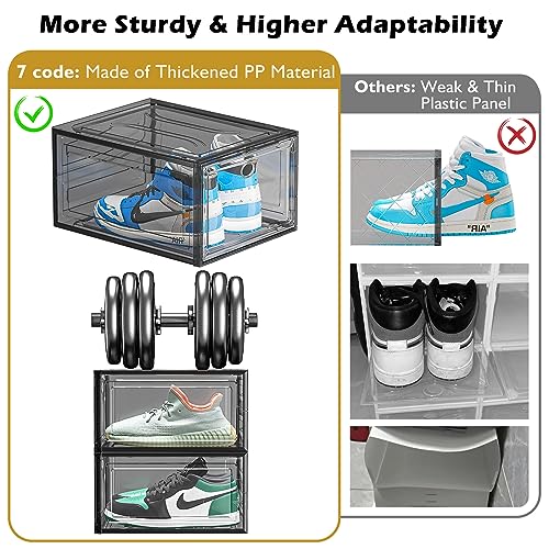 White Clear Plastic Shoe Storage Organizer Stackable Boxes 6 Pack V9592