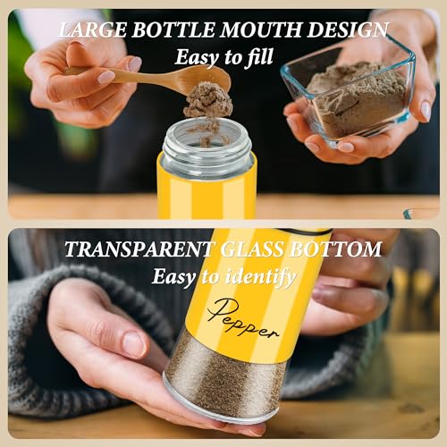 Gold Salt and Pepper Shakers Set, 5 oz Refillable I641