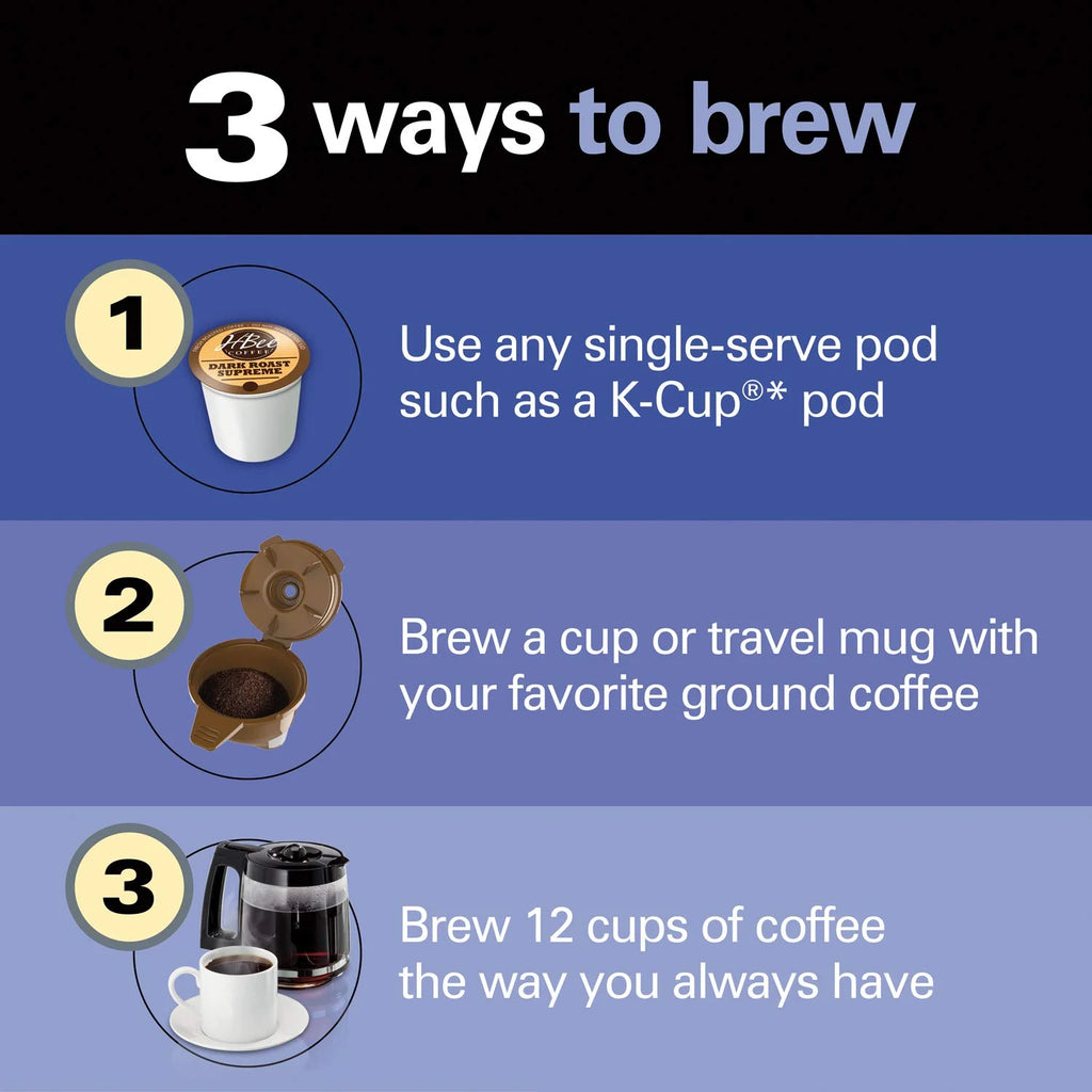 Black 2-Way Coffee Maker, Single Serve & 12c Pot Y9480