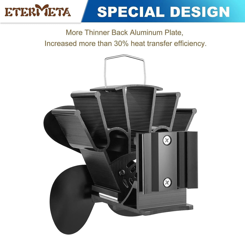 4 Blade Heat Activated Stove Fan Pack of 2 A215
