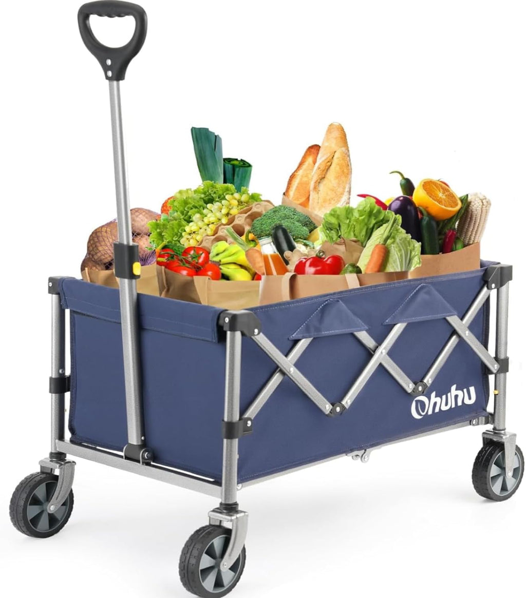 Foldable Utility Wagon with Wheels, 85L 330 LB Capacity 600D Oxford Fabric R52029