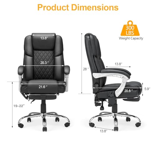White Ergonomic Office Chair with Massage and Heat V304129