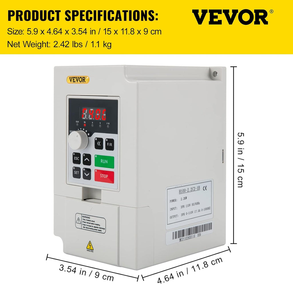 2.2KW 110V 3HP Variable Frequency Drive O778457