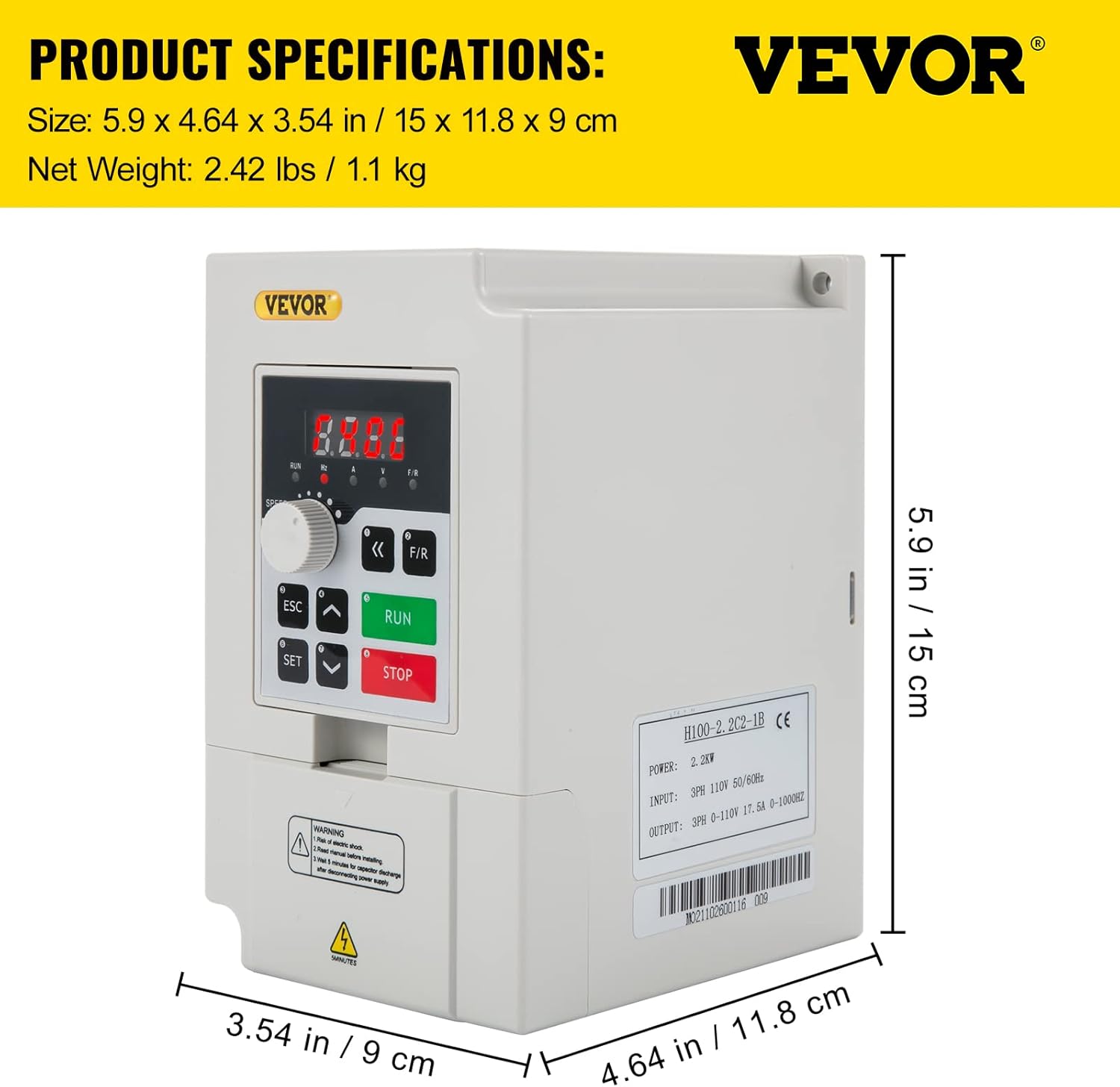 2.2KW 110V 3HP Variable Frequency Drive O778457