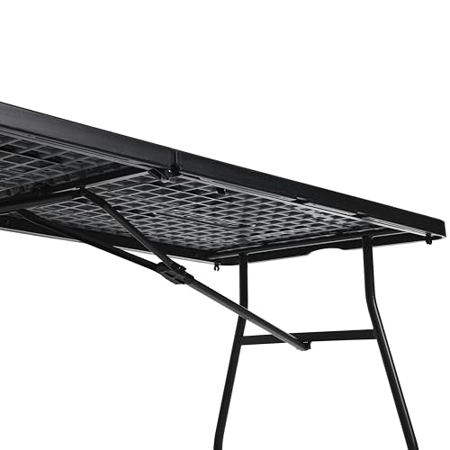 White 6 ft Folding Table with Carrying Handle R7496
