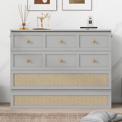 Queen Size Solid Wood Murphy Bed with Storage Drawers H789453