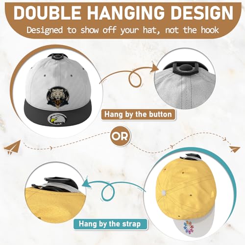 22 Pack Adhesive Black Hat Hooks for Wall Z17578