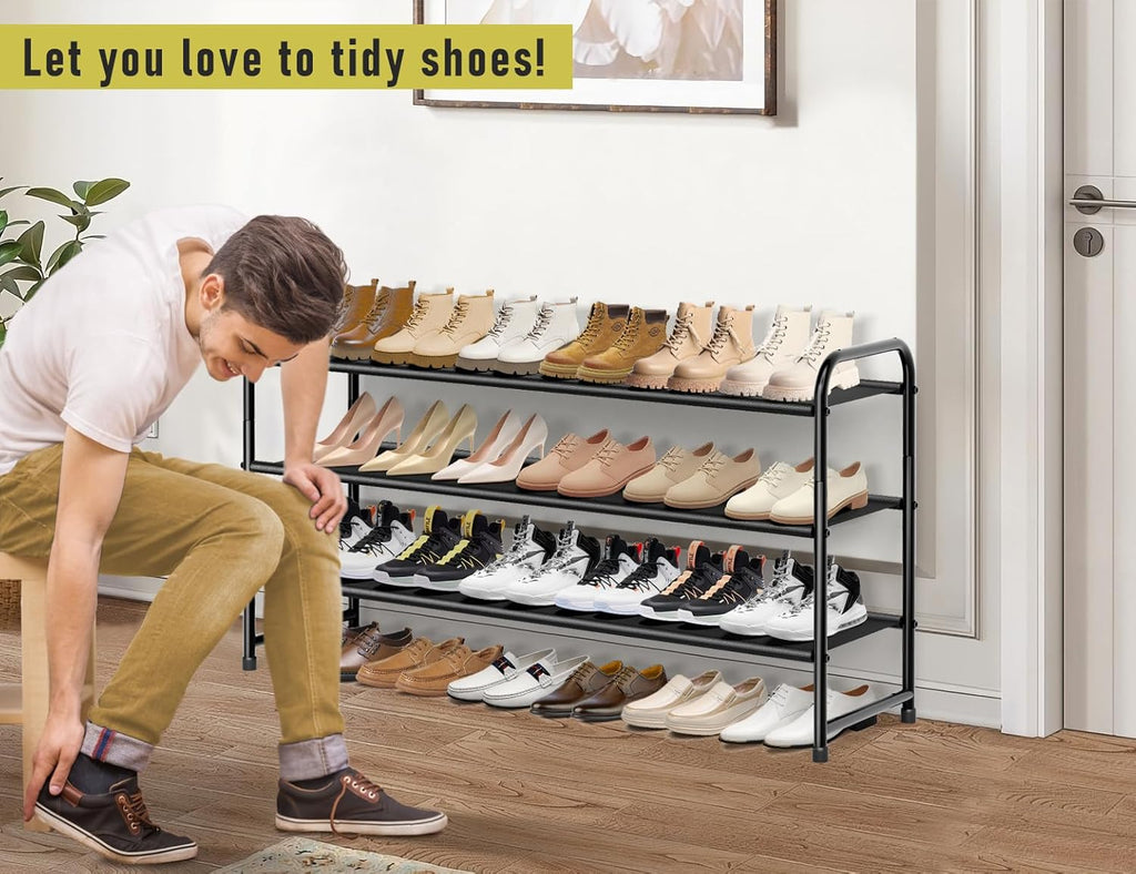 3-Tier Long Shoe Rack and 8-Shelf Hanging Shoe Organizer L894983