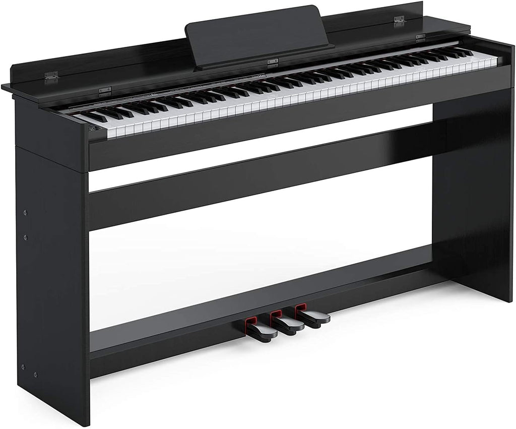 White 88-Key Weighted Digital Piano with 3-Pedal Unit Board, LCD Screen, Power Adapter, 53.5x29.9x12.2'' R998