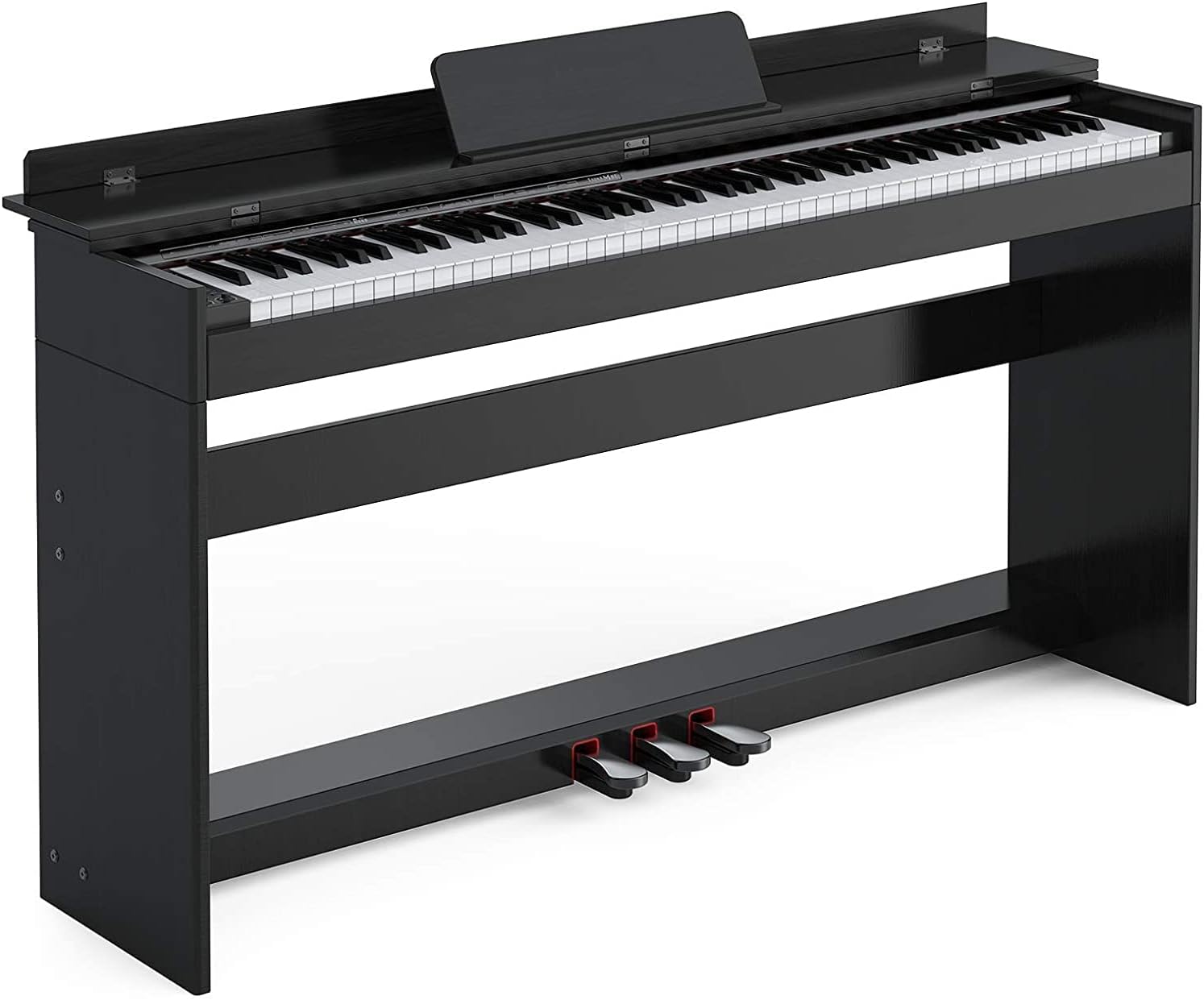 White 88-Key Weighted Digital Piano with 3-Pedal Unit Board, LCD Screen, Power Adapter, 53.5x29.9x12.2'' R998
