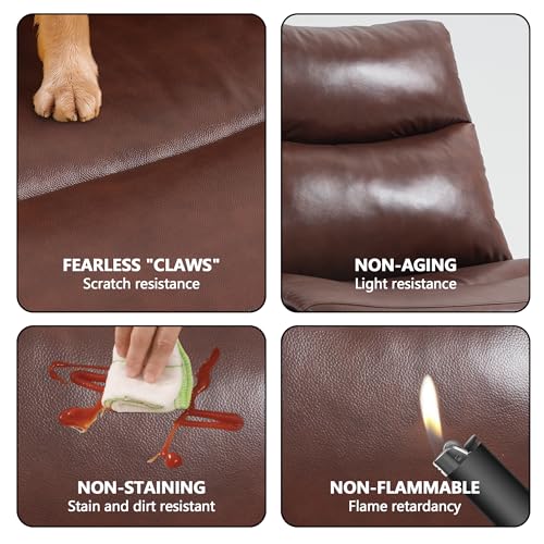 Genuine Leather Electric Power Recliner Chair with USB Charge Ports, 33.5'' Extra Large Width H49120