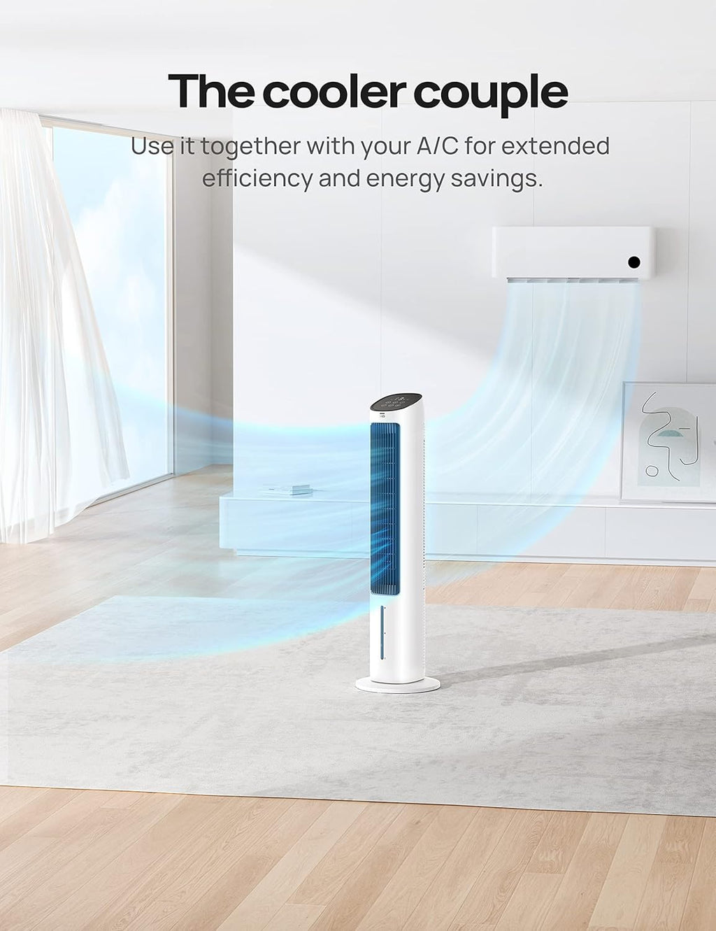 40" Oscillating Tower Fan with Remote Control, 3 Modes 4-Speed, White S53266