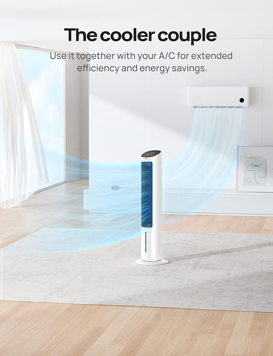 40" Oscillating Tower Fan with Remote Control, 3 Modes 4-Speed, White S53266