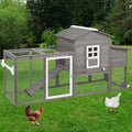 Wooden Chicken Coop Cage with Nesting Box, Waterproof Roof, Removable Tray F5026