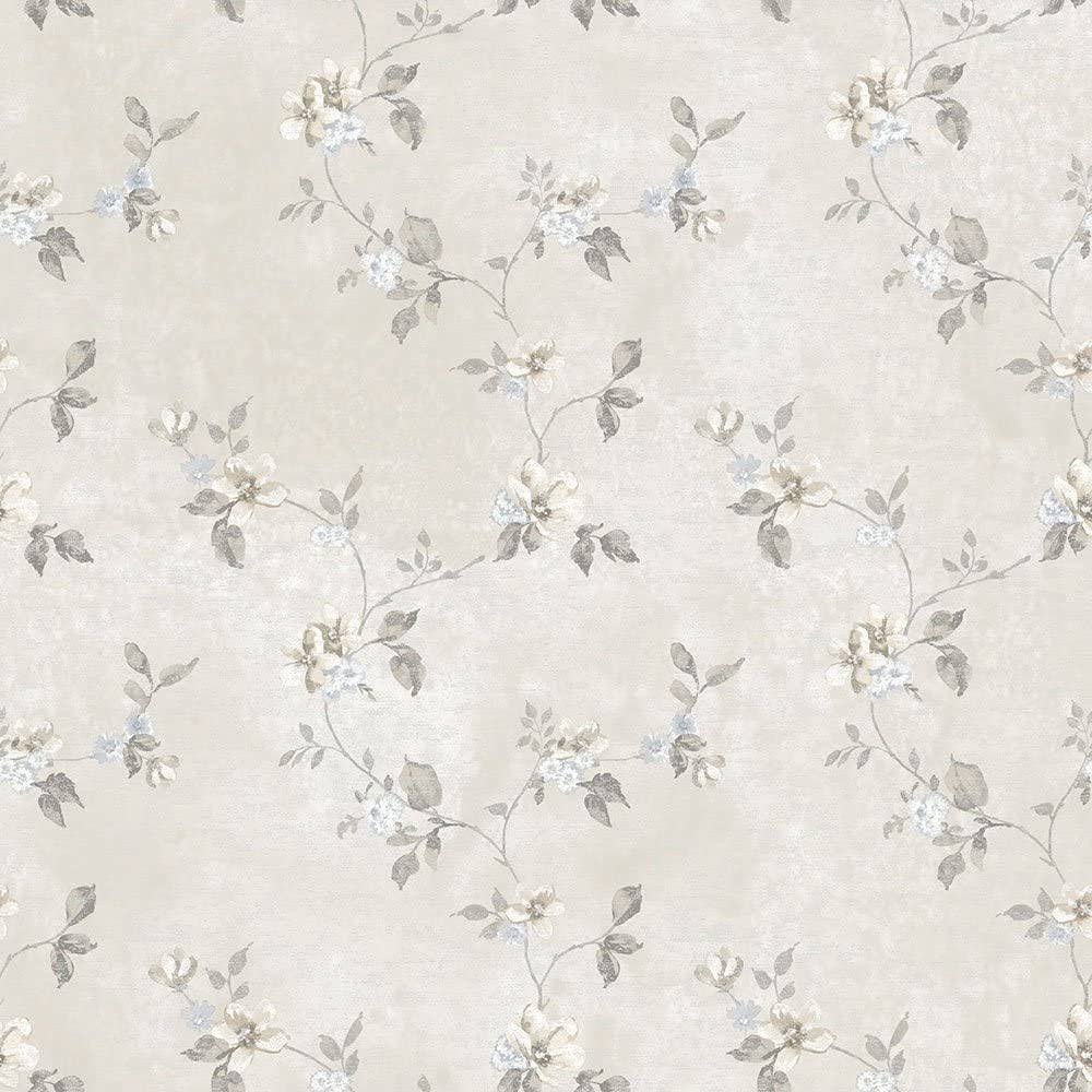 White Vintage Floral Trail Wallpaper F6168